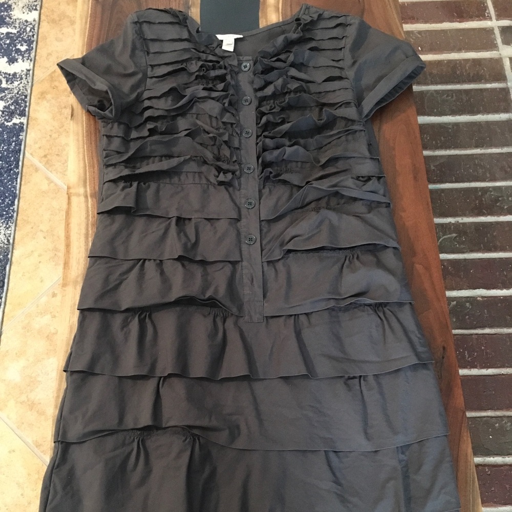 J. Crew Ruffle Gray Dress
